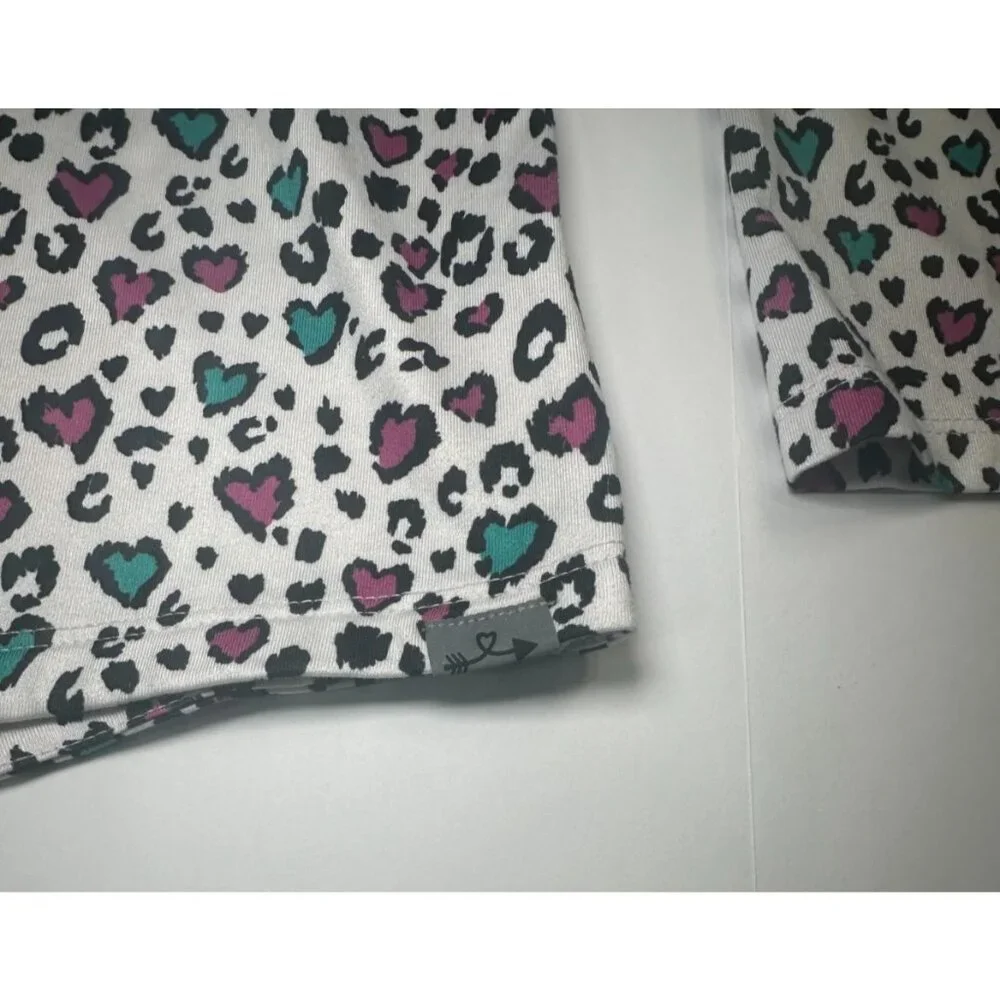 Ava & Therese Women’s Heart Leopard Print Top Crew Neck Stretch 3XL Plus - Picture 3 of 8